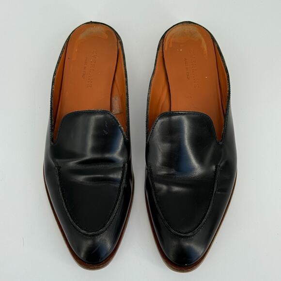 Everlane Womens Mules Size 9 Black Leather Loafers Slip On Italy Minimal Chic - Picture 3 of 9